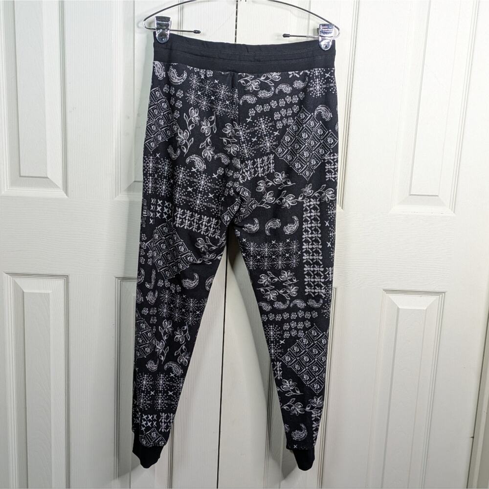NEW Johnny Was Ruth Bandana Jogger Pants Small Black Paisley French Terry - Picture 8 of 11